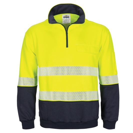 HIVIS Segment Taped 1/2 Zip Fleecy Windcheater 3529