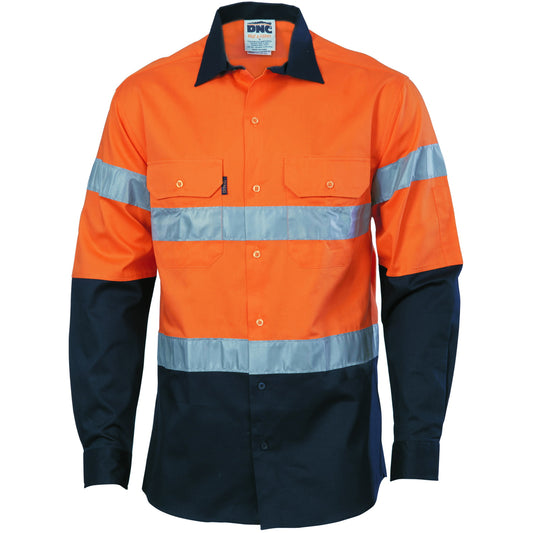 HIVIS D/N 2 TONE DRILL SHIRT 3536