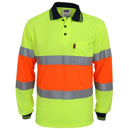 Hi-Vis Cool-dry 2T Bio-motion D/N Polo QLD TRAFFIC CONTROLLER 3709