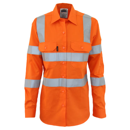 Ladies HiVis L/W Cotton VIC Rail CSR Shirt 3742