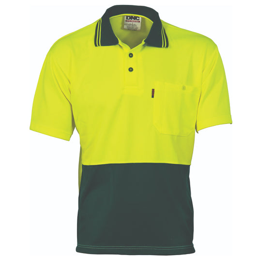 HiVis Two Tone Cool Breathe Polo Shirt, Short Sleeve 3811